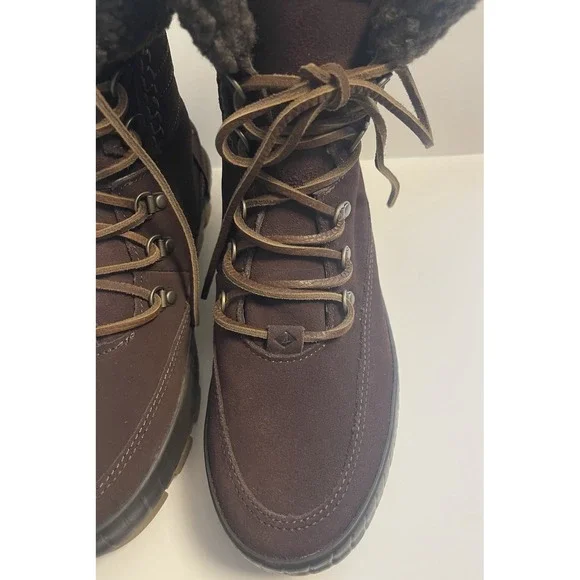 Sperry Women's Boots Torrent Lace Up Brown Leather Faux Fur Trim Winter Size 9.5 - Picture 8 of 16